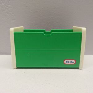 Vintage Little Tikes Toy Box Green Cream Dollhouse Replacement No Lid Storage